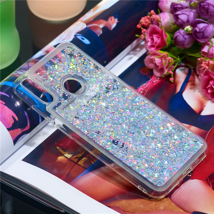 Dynamische Glitter Puder Pailletten TPU Telefon Shell Cover Für Huawei Y7 (2019) / Y7 Prime (2019) - Silber--7