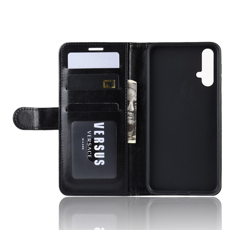 Crazy Horse Style PU Leather Stand Wallet Flip Phone Shell for Huawei nova 5 / nova 5 Pro - Black-4