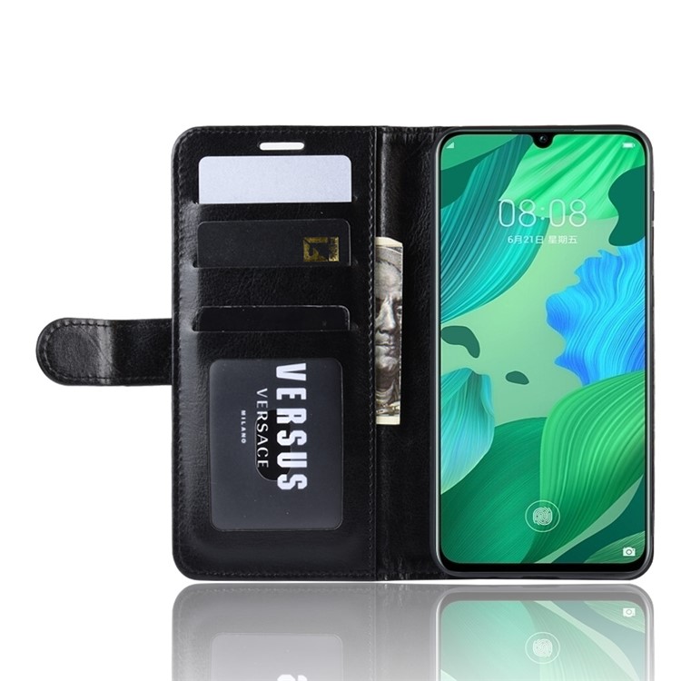 Crazy Horse Style PU Leather Stand Wallet Flip Phone Shell for Huawei nova 5 / nova 5 Pro - Black-5