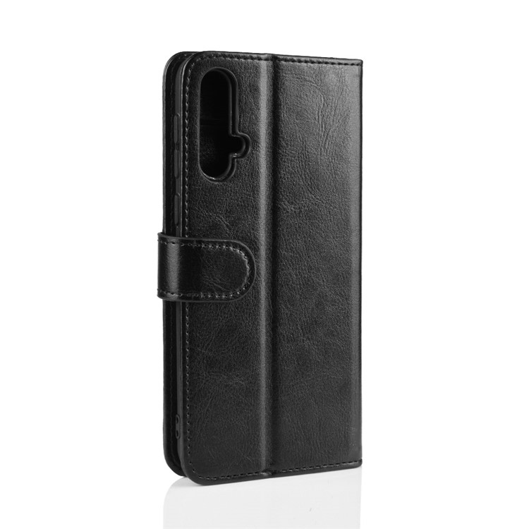 Crazy Horse Style PU Leather Stand Wallet Flip Phone Shell for Huawei nova 5 / nova 5 Pro - Black-7
