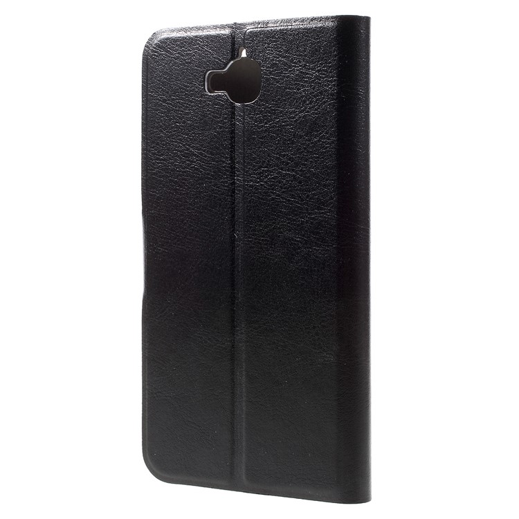 Crazy Horse Leather Case for Huawei Y6 Pro / Enjoy 5 with Built-in Steel Sheet - Black-2