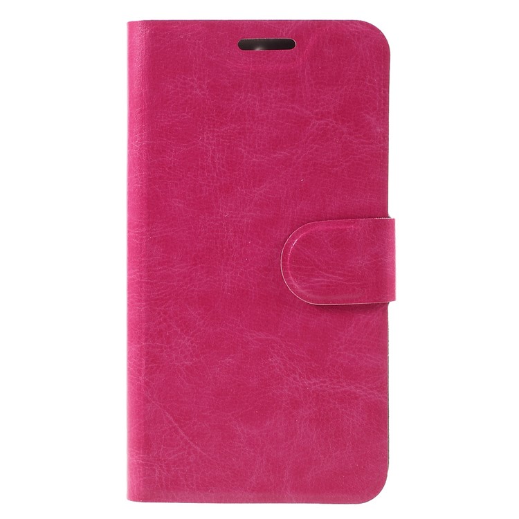 Crazy Horse Stand PU Leather Shell for Huawei Y6 Pro / Enjoy 5 - Rose-3