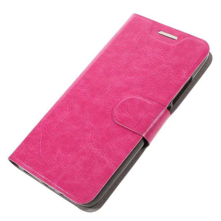 Crazy Horse Stand PU Leather Shell for Huawei Y6 Pro / Enjoy 5 - Rose-4