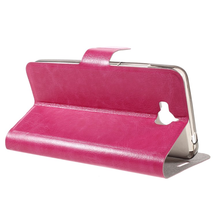 Crazy Horse Stand PU Leather Shell for Huawei Y6 Pro / Enjoy 5 - Rose-6