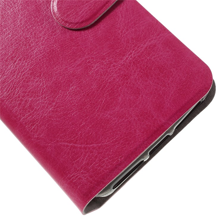 Crazy Horse Stand PU Leather Shell for Huawei Y6 Pro / Enjoy 5 - Rose-8