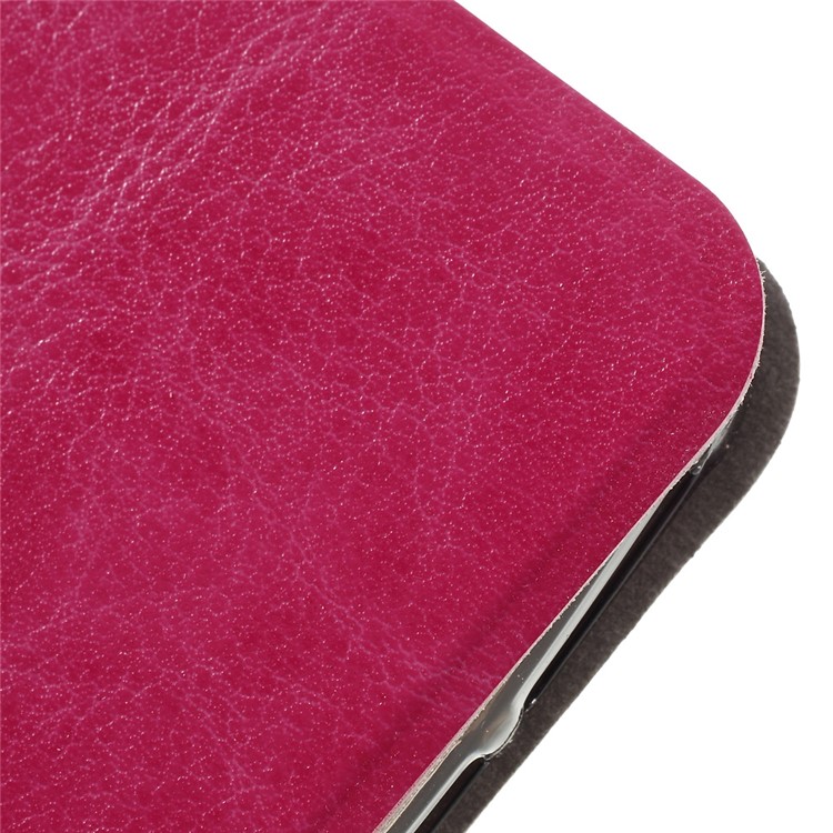 Crazy Horse Stand PU Leather Shell for Huawei Y6 Pro / Enjoy 5 - Rose-9