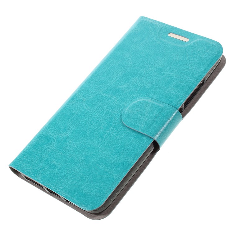 Crazy Horse Card Holder Stand Leather Case for Huawei Y6 Pro / Enjoy 5 - Blue-4