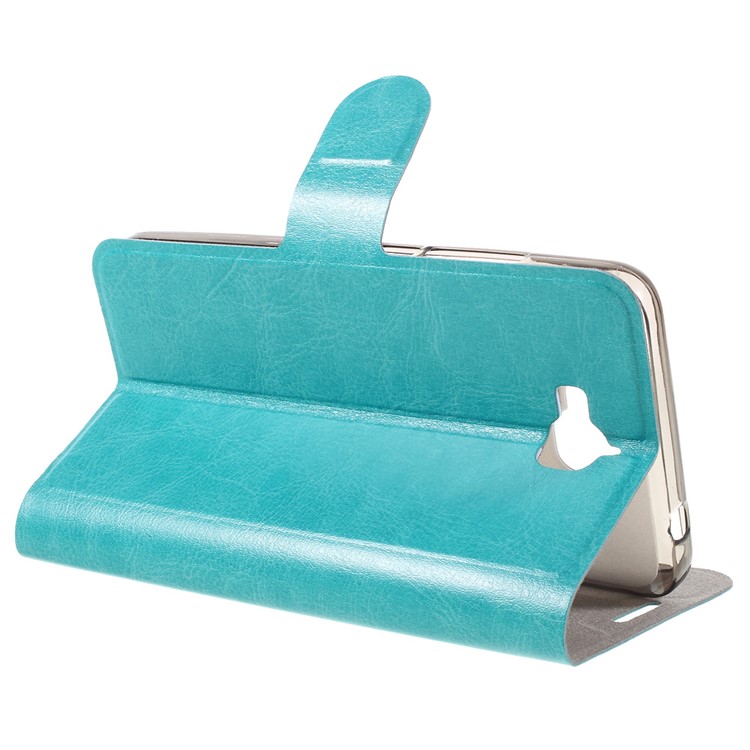 Crazy Horse Card Holder Stand Leather Case for Huawei Y6 Pro / Enjoy 5 - Blue-6