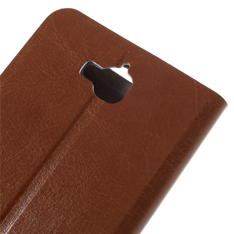 Crazy Horse Flip Leather Phone Case for Huawei Y6 Pro / Enjoy 5 - Brown-11