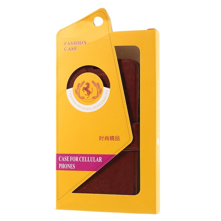 Crazy Horse Flip Leather Phone Case for Huawei Y6 Pro / Enjoy 5 - Brown-13