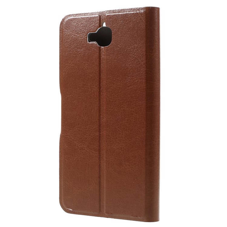 Crazy Horse Flip Leather Phone Case for Huawei Y6 Pro / Enjoy 5 - Brown-2