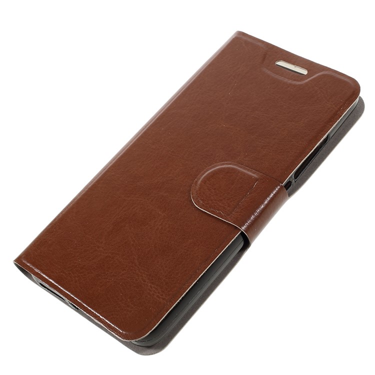 Crazy Horse Flip Leather Phone Case for Huawei Y6 Pro / Enjoy 5 - Brown-4