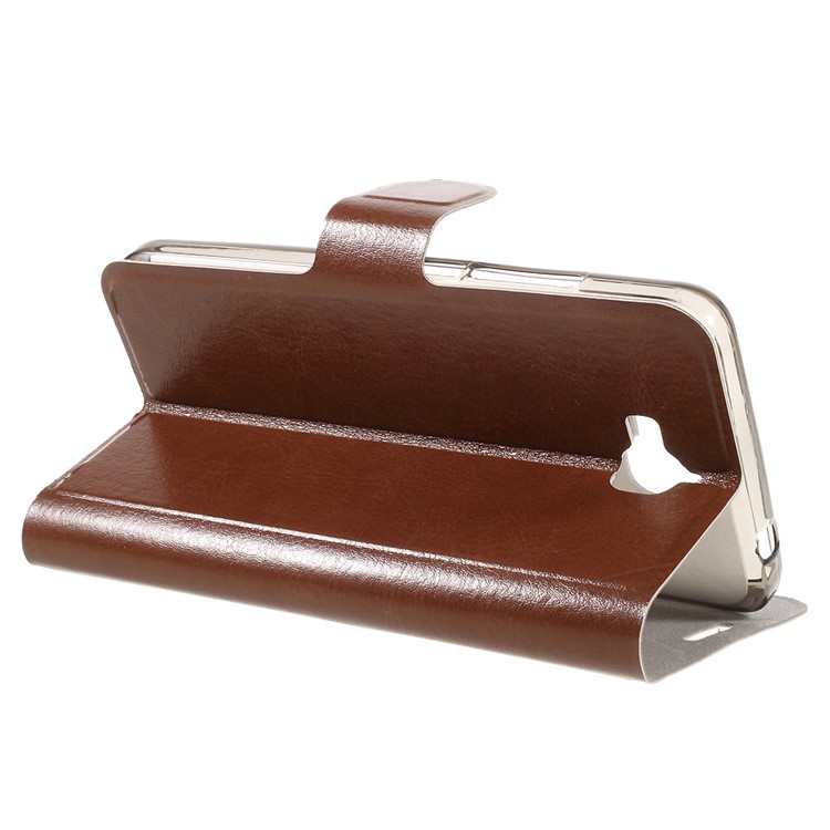 Crazy Horse Flip Leather Phone Case for Huawei Y6 Pro / Enjoy 5 - Brown-6
