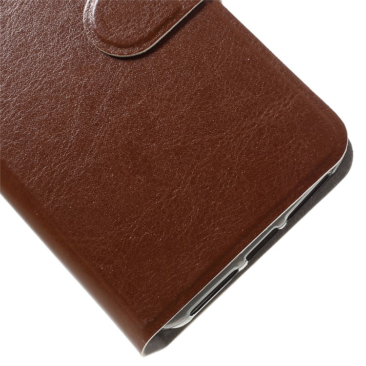 Crazy Horse Flip Leather Phone Case for Huawei Y6 Pro / Enjoy 5 - Brown-8
