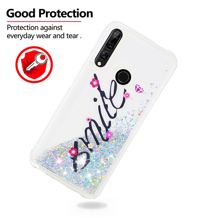 Floating Glitter Powder Sequins TPU Phone Cover Shell for Huawei Y9 Prime 2019 / P Smart Z - Smile-4