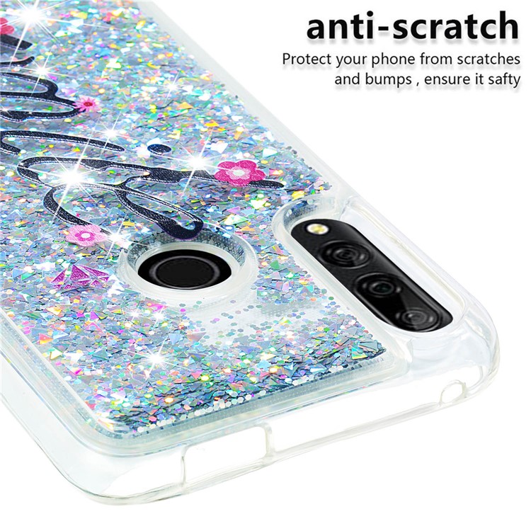 Floating Glitter Powder Sequins TPU Phone Cover Shell for Huawei Y9 Prime 2019 / P Smart Z - Smile-5
