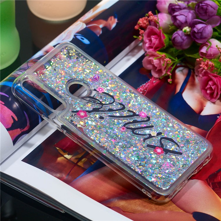 Floating Glitter Powder Sequins TPU Phone Cover  Shell for Huawei Y9 Prime 2019 / P Smart Z - Smile-7