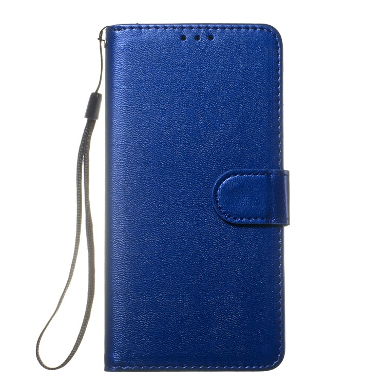 Solid Color Card Holder Leather Phone Case Cover for Huawei Mate 20 Lite - Blue-2
