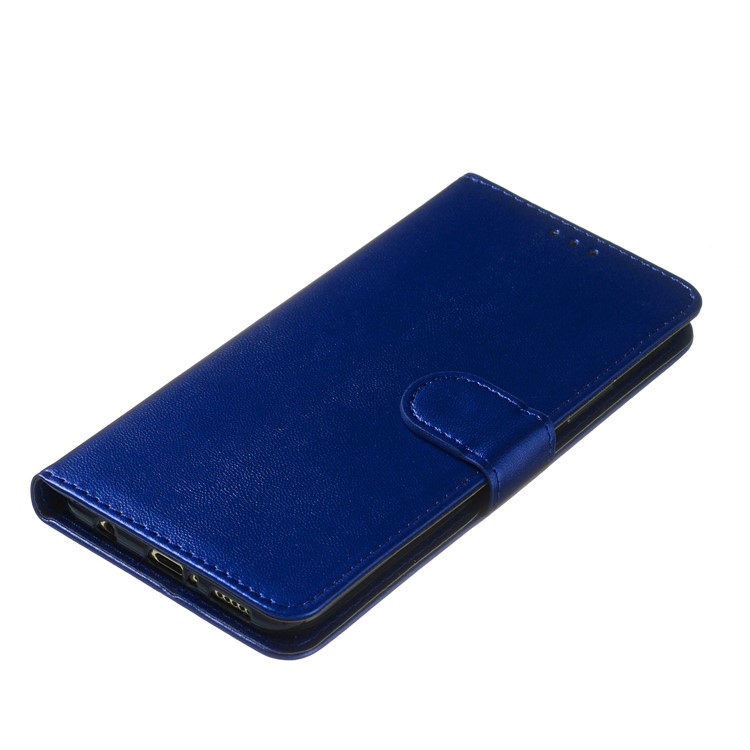 Solid Color Card Holder Leather Phone Case Cover for Huawei Mate 20 Lite - Blue-5