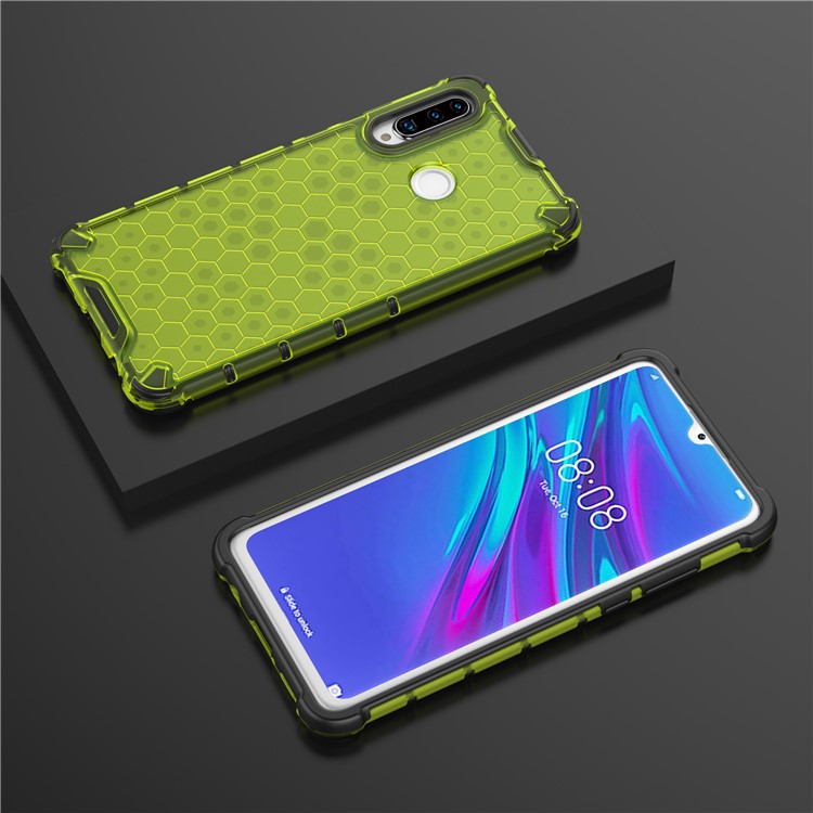 Honeycomb Shock Absorber TPU + PC + Silicone Hybrid Phone Casing for Huawei P30 Lite - Green-5