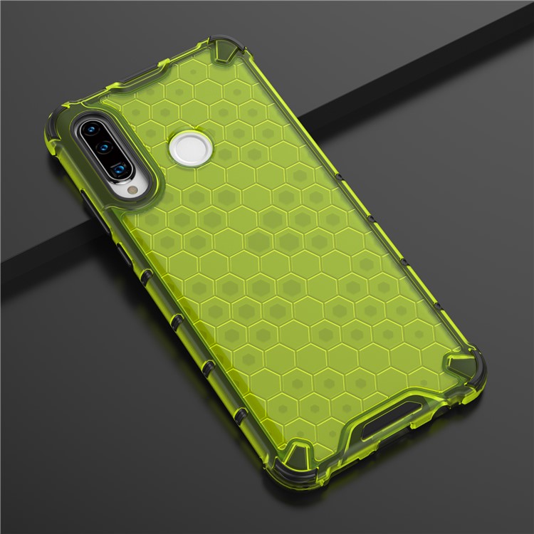 Honeycomb Shock Absorber TPU + PC + Silicone Hybrid Phone Casing for Huawei P30 Lite - Green-6