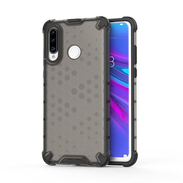 Cassa Del Telefono Ibrida A Nido D'ape In TPU + PC Per Huawei P30 Lite - Nero-1
