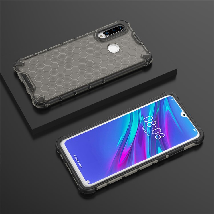 Cassa Del Telefono Ibrida A Nido D'ape In TPU + PC Per Huawei P30 Lite - Nero-2