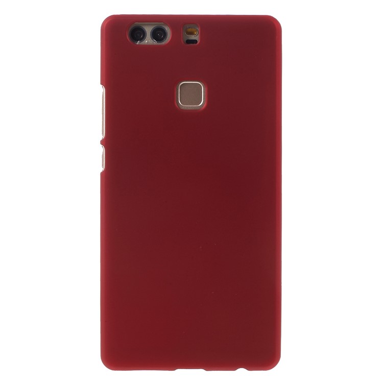Rubber Coating PC Hard Back Shell for Huawei P9 Plus - Red-2