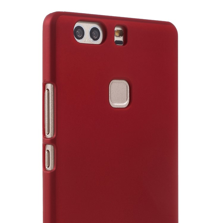 Rubber Coating PC Hard Back Shell for Huawei P9 Plus - Red-4