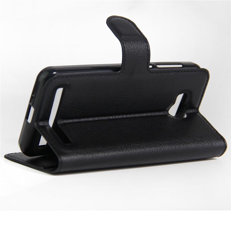 Lychee Skin Wallet Leather Stand Case for Huawei Y3II / Y3 II - Black-5