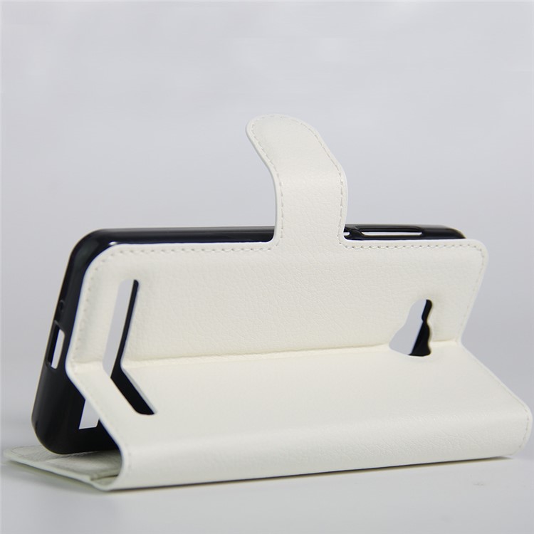 Lychee Skin Wallet Leather Stand Cover for Huawei Y3II / Y3 II - White-5