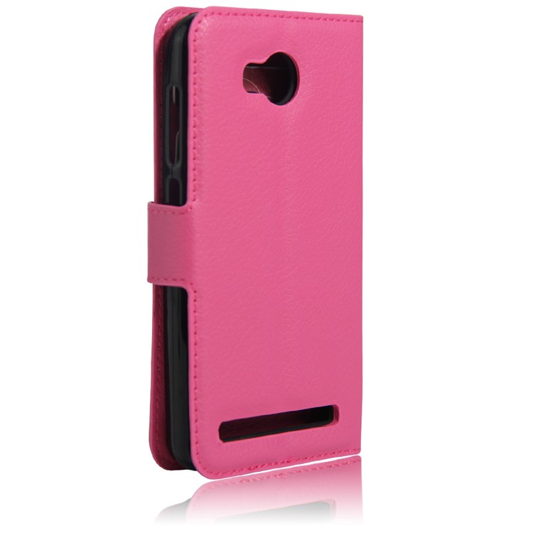 Lychee Skin Magnetic Leather Stand Case for Huawei Y3 II / Y3II - Rose-2