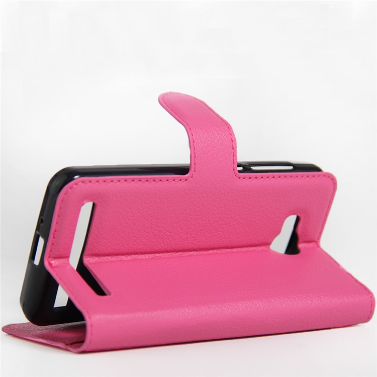 Lychee Skin Magnetic Leather Stand Case for Huawei Y3 II / Y3II - Rose-5