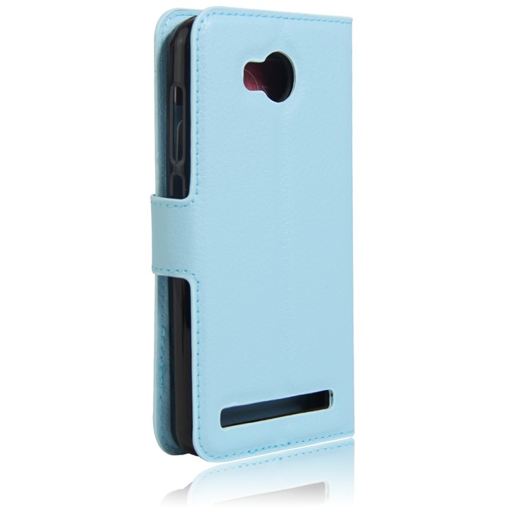 Lychee Skin Leather Card Holder Case for Huawei Y3II / Y3 II - Baby Blue-2