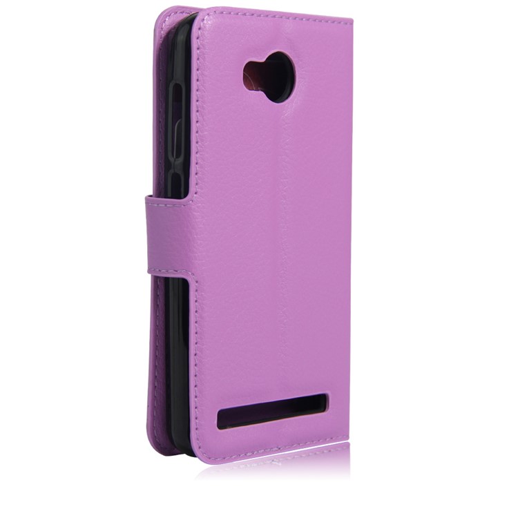 Lychee Skin PU Leather Stand Case for Huawei Y3II / Y3 II - Purple-2