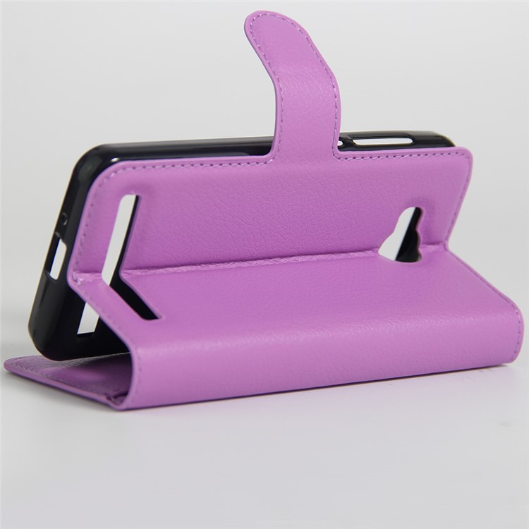 Lychee Skin PU Leather Stand Case for Huawei Y3II / Y3 II - Purple-5