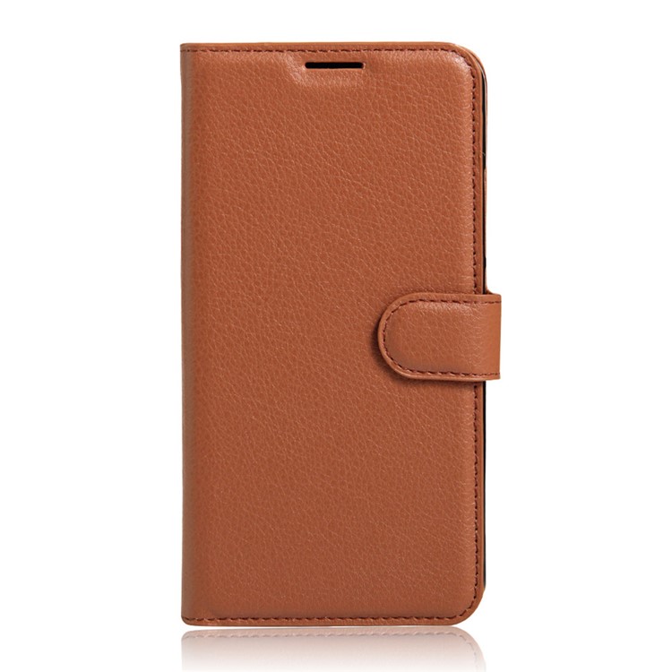 Lychee Skin Leather Wallet Case for Huawei Y3II / Y3 II - Brown-1
