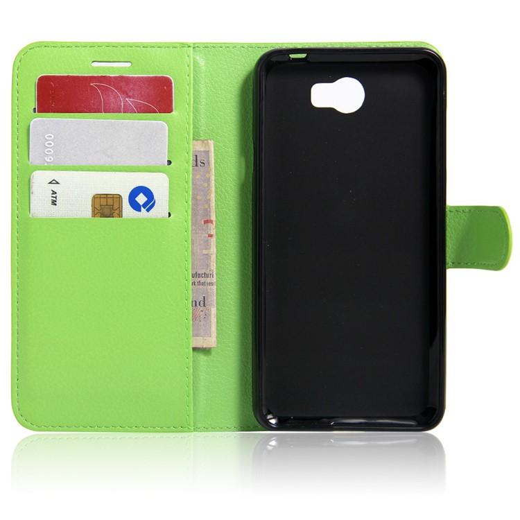 Lychee Skin Wallet Leather Magnetic Case for Huawei Y5II / Y5II - Green-3