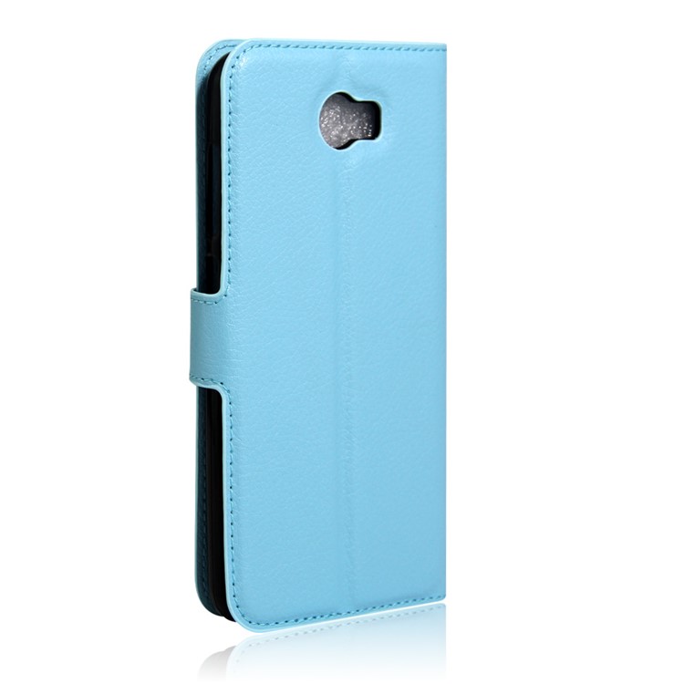 Lychee Skin PU Leather Stand Case for Huawei Y5II / Y5II - Baby Blue-2