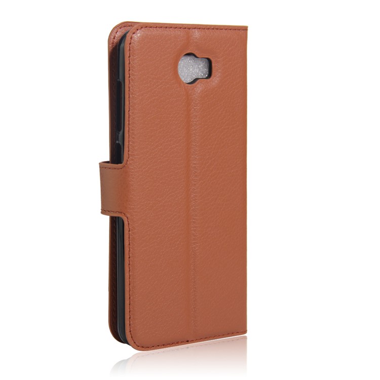 Lychee Skin Wallet Leather Stand Case for Huawei Y5II / Y5II - Brown-2