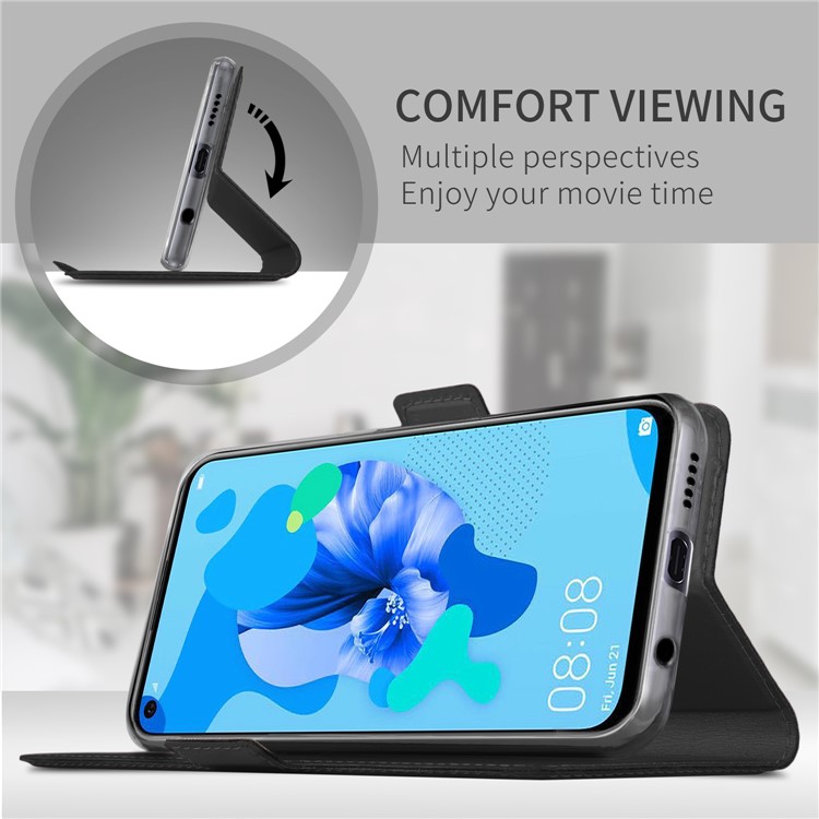 Magnetic Adsorption Leather Flip Stand Case with Card Holder for Huawei nova 5i / P20 lite (2019) - Black-9