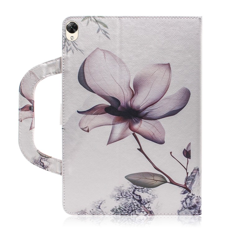 Handheld Style Pattern Printing Wallet Stand Leather Tablet Casing for Huawei MediaPad M6 10.8-inch - Magnolia-3