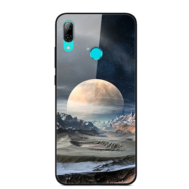 Modèle D'impression en Verre + TPU Hybrid Téléphone Couverture Pour Huawei P Smart Z - Planète Blanche