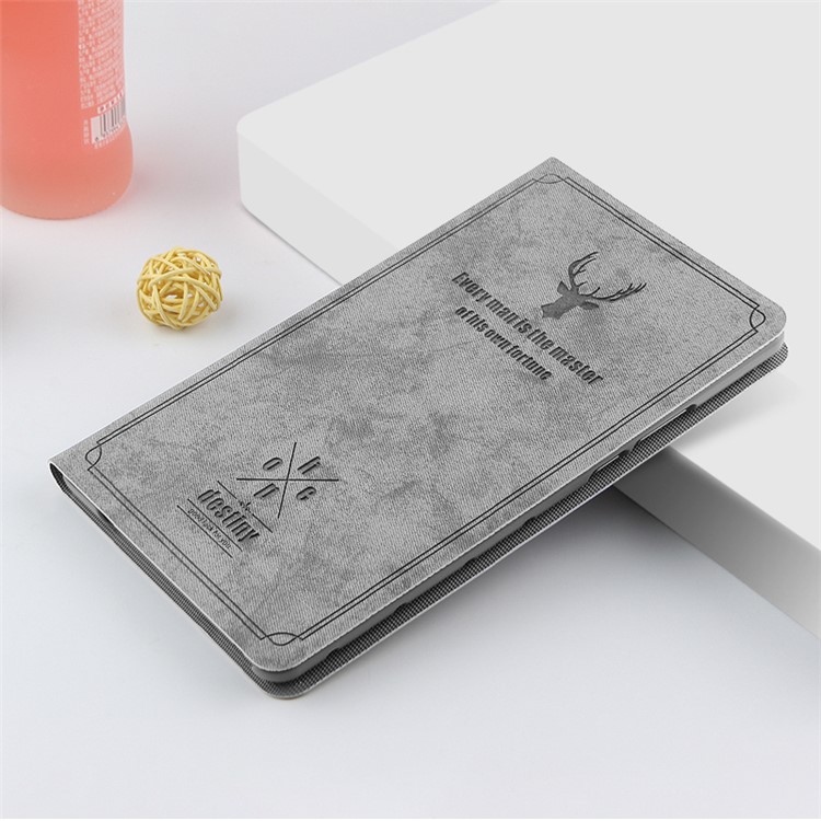 Ultra-thin Deer Pattern PU Leather + PC Tablet Protective Cover for Huawei MediaPad M6 10.8-inch - Grey-1