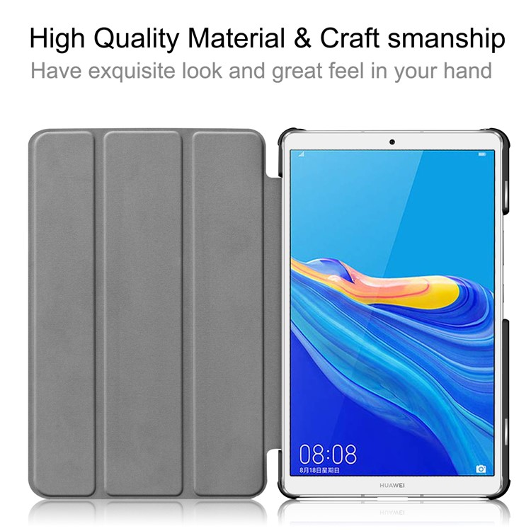 Caja De La Tableta Del Soporte Del Cuero De La PU Del Triple Para Huawei Mediapad M6 8.4-inch - Negro-3
