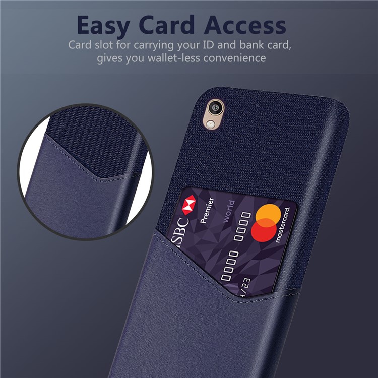 KSQ PC + PU + Pano Híbrido Slot Para Cartão De Volta Case Capa Para Huawei Y5 (2019) / Honra 8 S - Azul-2