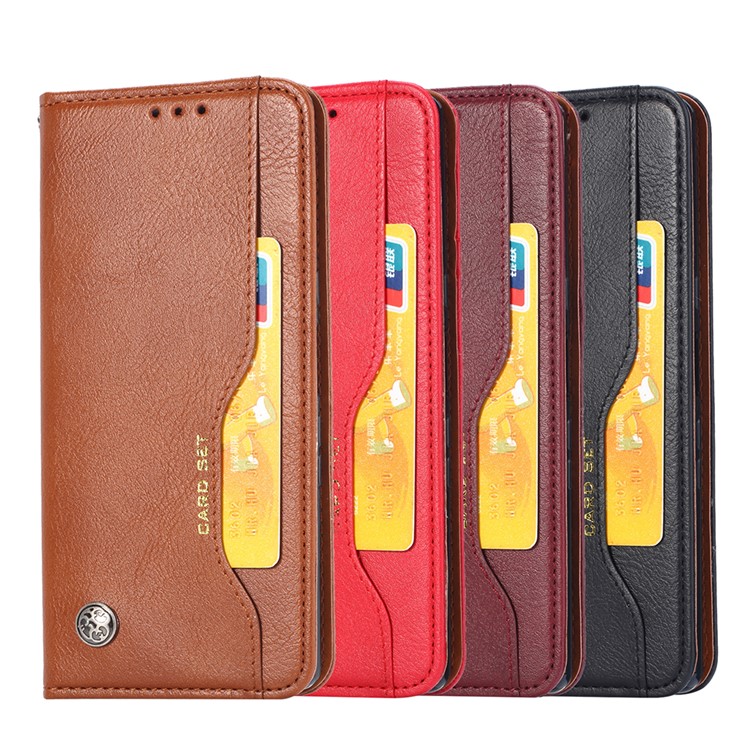 PU+Split Leather Auto-absorbed Stand Wallet Protective Case Shell for Huawei Honor 20 Pro - Black-4