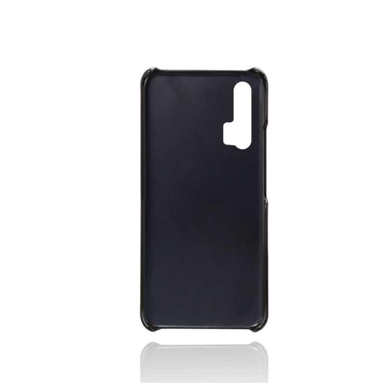 Double Card Slots PU Leather Coated PC Case for Huawei Honor 20 Pro - Black-2