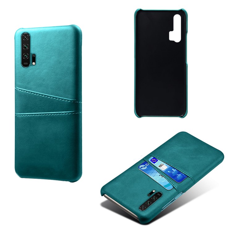 Double Card Slots PU Leather Coated PC Case for Huawei Honor 20 Pro - Baby Blue-4