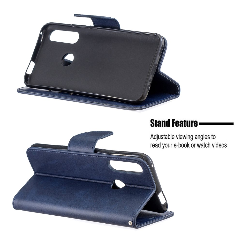 pu Leather Wallet Stand Téléphone Couverture Pour Huawei Honor 9x (global) / P Smart Z / Y9 Prime 2019 / Profitez de 10 Plus - Bleu